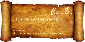 Csizmadia Benjámin névjegykártya