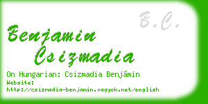 benjamin csizmadia business card